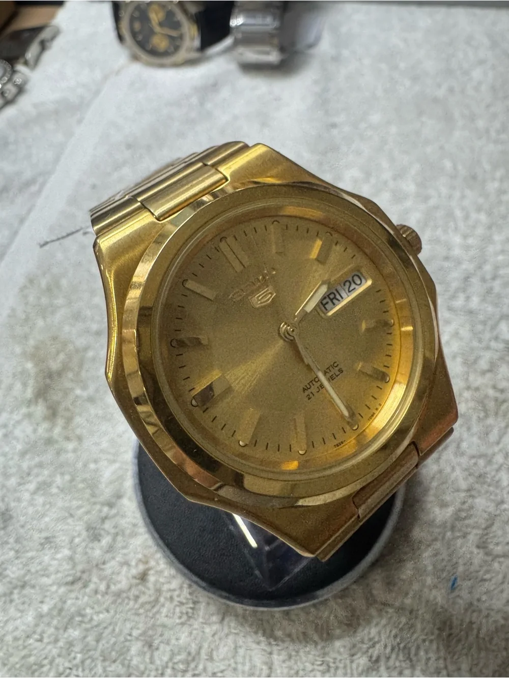 Seiko Gold Tone Men's Automatic Watch with Day-Date